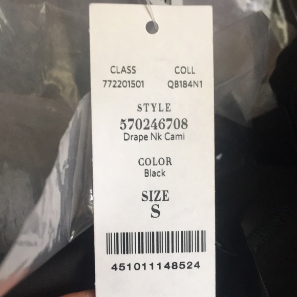 White House Black Market Black Satin Draped Neck Cami Camisole sz.XXS - Picture 15 of 15